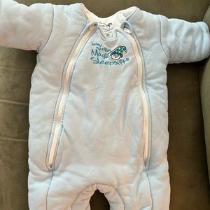 Blue 6-9 Month merlin sleep suit. Like new only worn a couple times